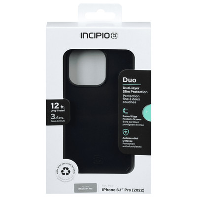 incipio dual layer phone case magsafe iphone 14 plus colors clear & black.