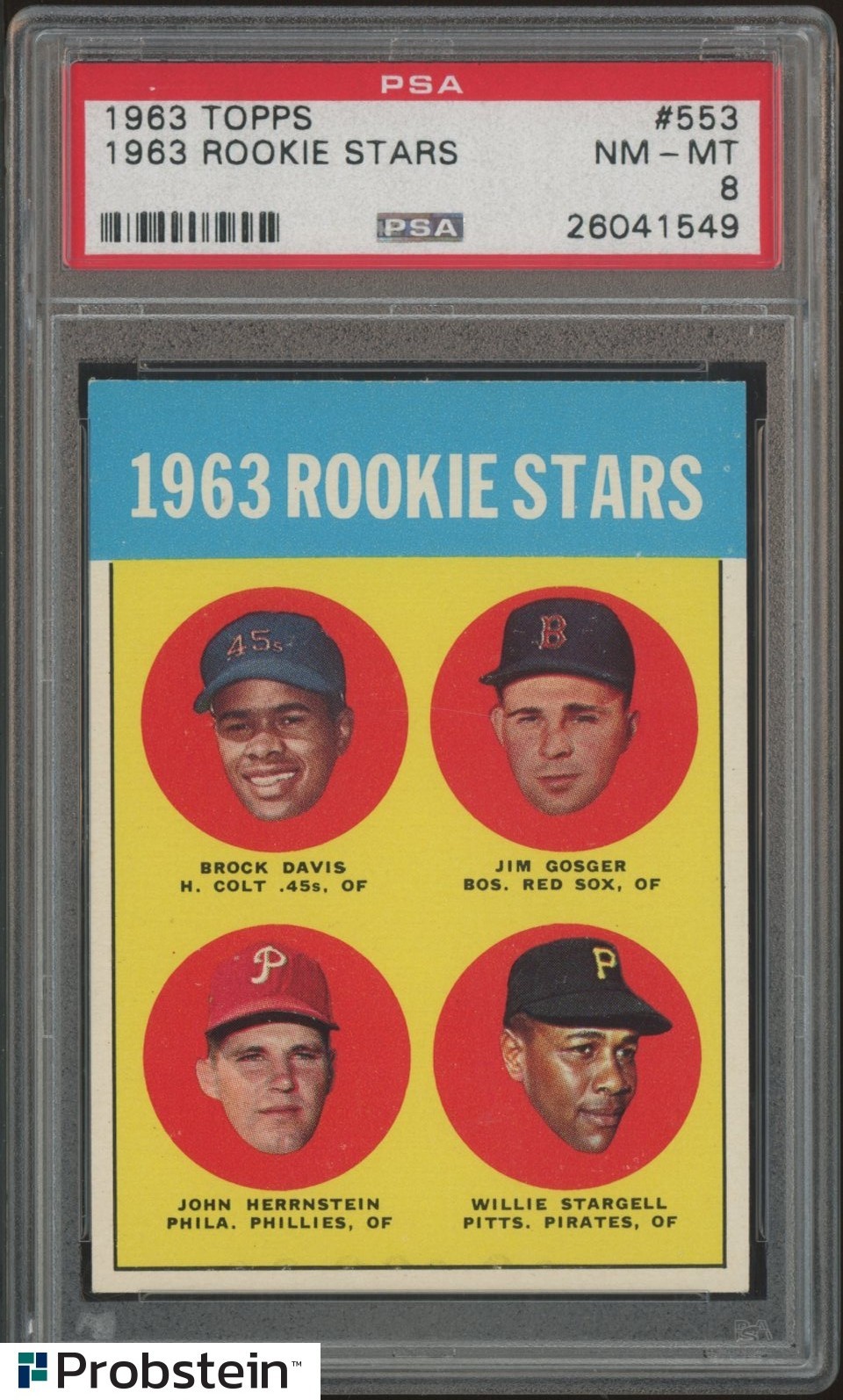 1963 Topps #553 1963 Rookie Stars w/ Willie Stargell RC Rookie HOF PSA 8 NM-MT