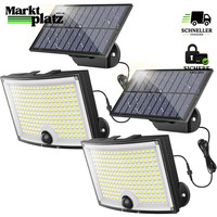 Solarlampe LED 202 Mit Bewegungsmelder 3 Modi IP65 Wasserdicht 5M Kabel Outdoor