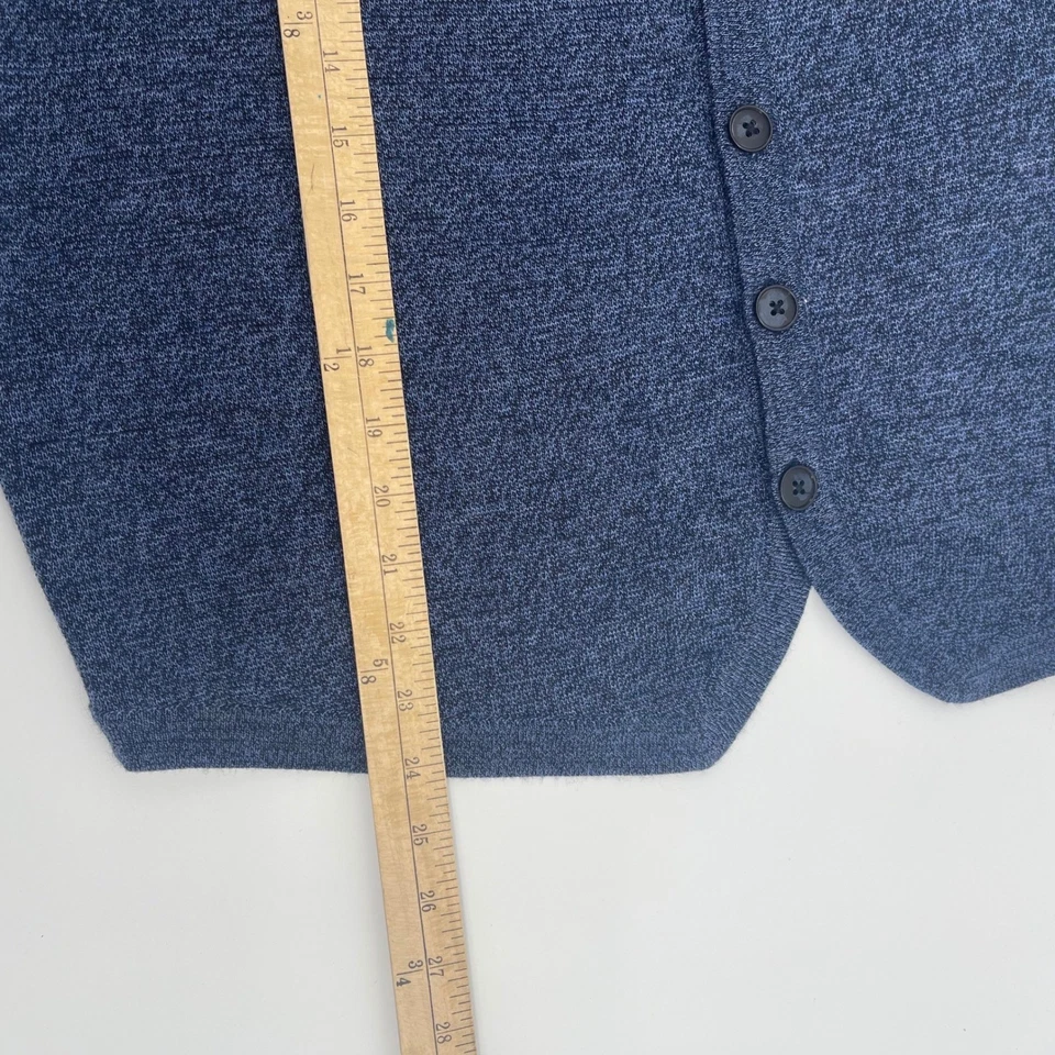 JOS A BANK RESERVE Mens Blue Textured Knit V Neck Button Front Vest Sweater XL - Image 3 of 4