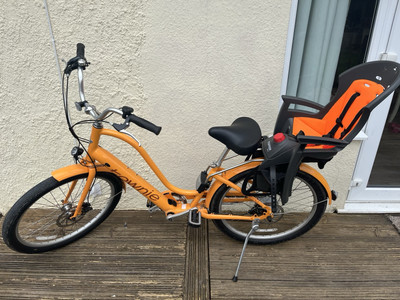 electra townie bike Orange With hamax Child Seat Included UK