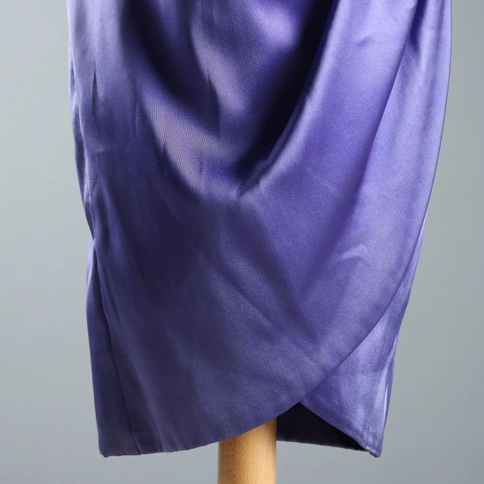Robe de Cocktail Vintage Lilian Fell Soie Taille M/L Années 80-90 Original - Photo 4/4