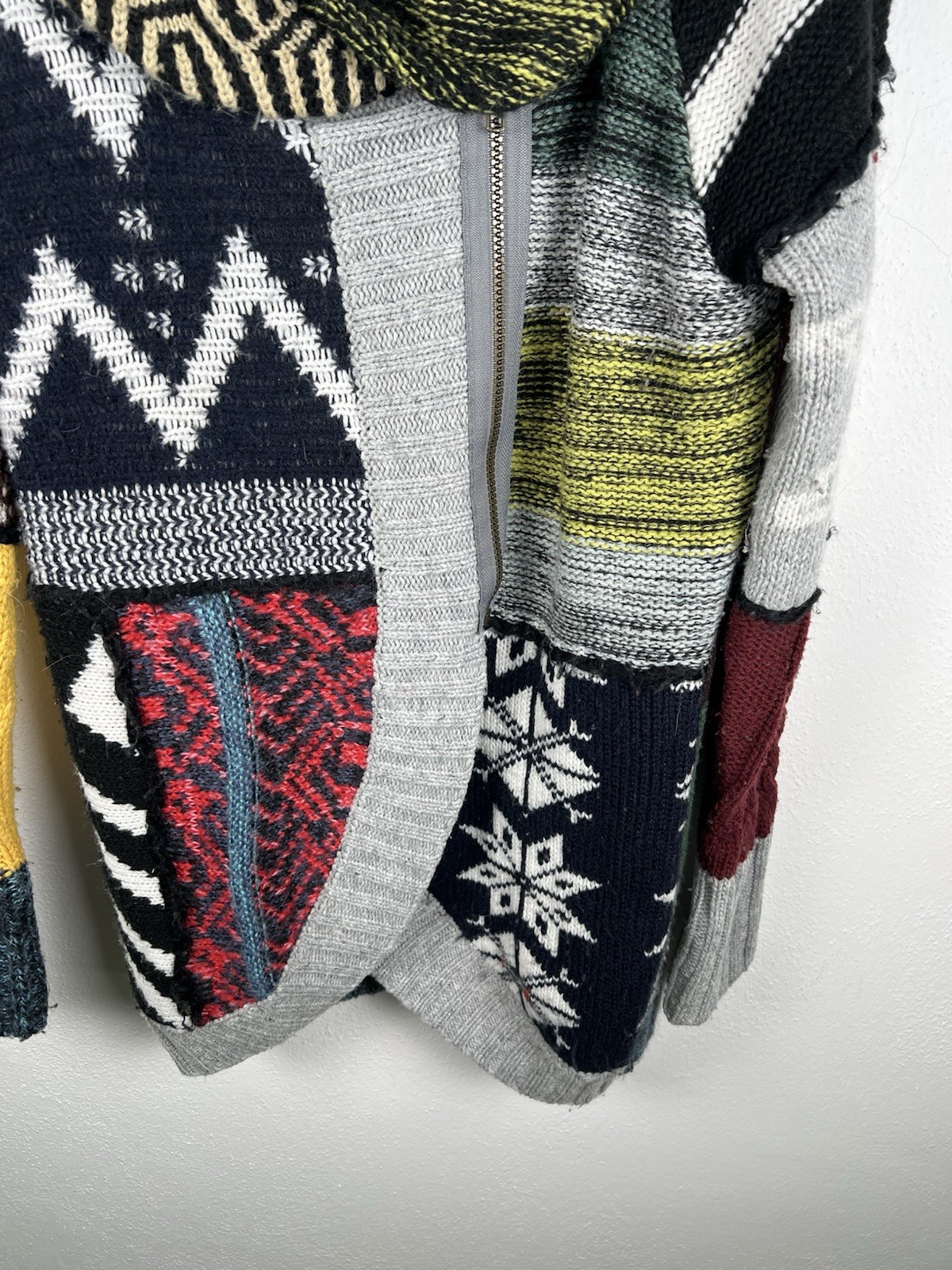 Desigual Multicolor Patchwork Patterned Knit Zip-… - image 9
