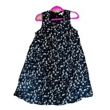 Women's Floral Dress Medium Black Midi YTK Flowy Cottage Romantic Spring Lined