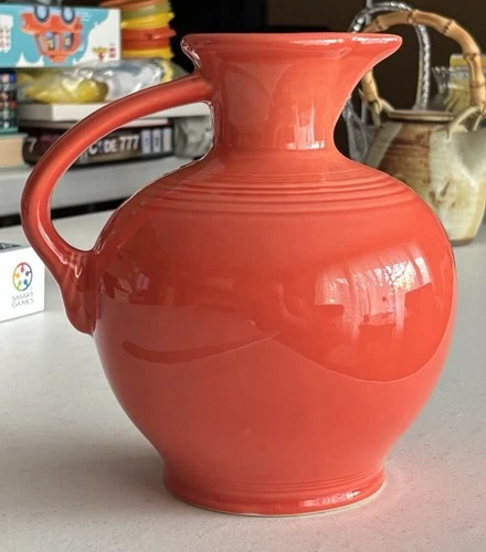 Fiesta HLC USA Poppy Colored  Pitcher - 7 5/8 Inches Tall - VG Condition