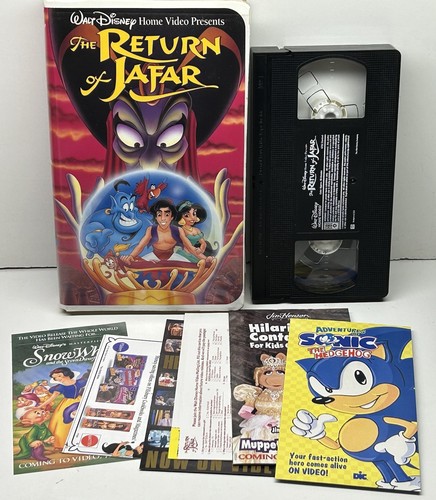 Aladdin Return of Jafar VHS Disney Video Tape Sequel Inserts Promos Clamshell 2