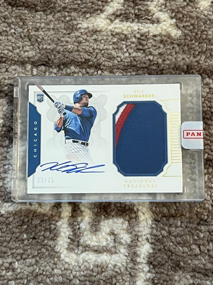 KYLE SCHWARBER 2016 Panini National Treasures #151 Gold RPA Auto Patch RC /25 SP