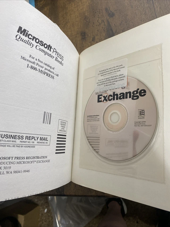 1996 Introducing Microsoft Exchange Press Book Cd Rom Original Receipt Vtg - Image 4 of 4