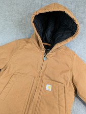 Carhartt Jacket Toddler Boy 2T Brown Canvas Insulated Hooded Active Canvas
