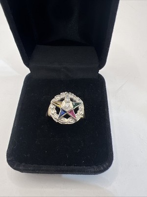 14 Karat Gold Diamant Oststern Ring