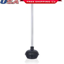 Heavy Duty Toilet Plunger W/ All-Angle Design  Aluminum Handle Easy Clogs New