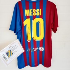 Lionel Messi Hand Signed 2021/22 Barcelona Soccer Jersey With COA Messi Auto