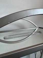 Silver Tone Curb Chain Link Bracelet, Chain S...