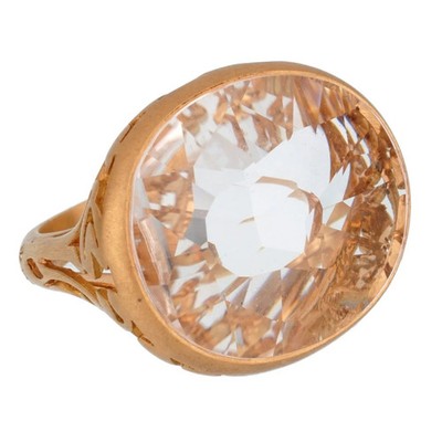 Pomellato Arabesque White Quartz Cocktail 18k Rose Gold Ring Sz 6 1/4