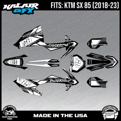 Graphics Kit for KTM 85SX SX85 (2018-2024) Rugged Series - White