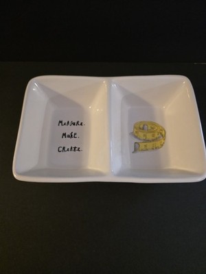 Rae Dunn Divided Tray- Desk Accessories- Measure Make Create Storage Craft Dish