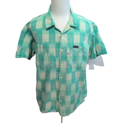 Chemise Columbia M vert carreaux manches courtes 2 poches outdoor - Photo 1/4