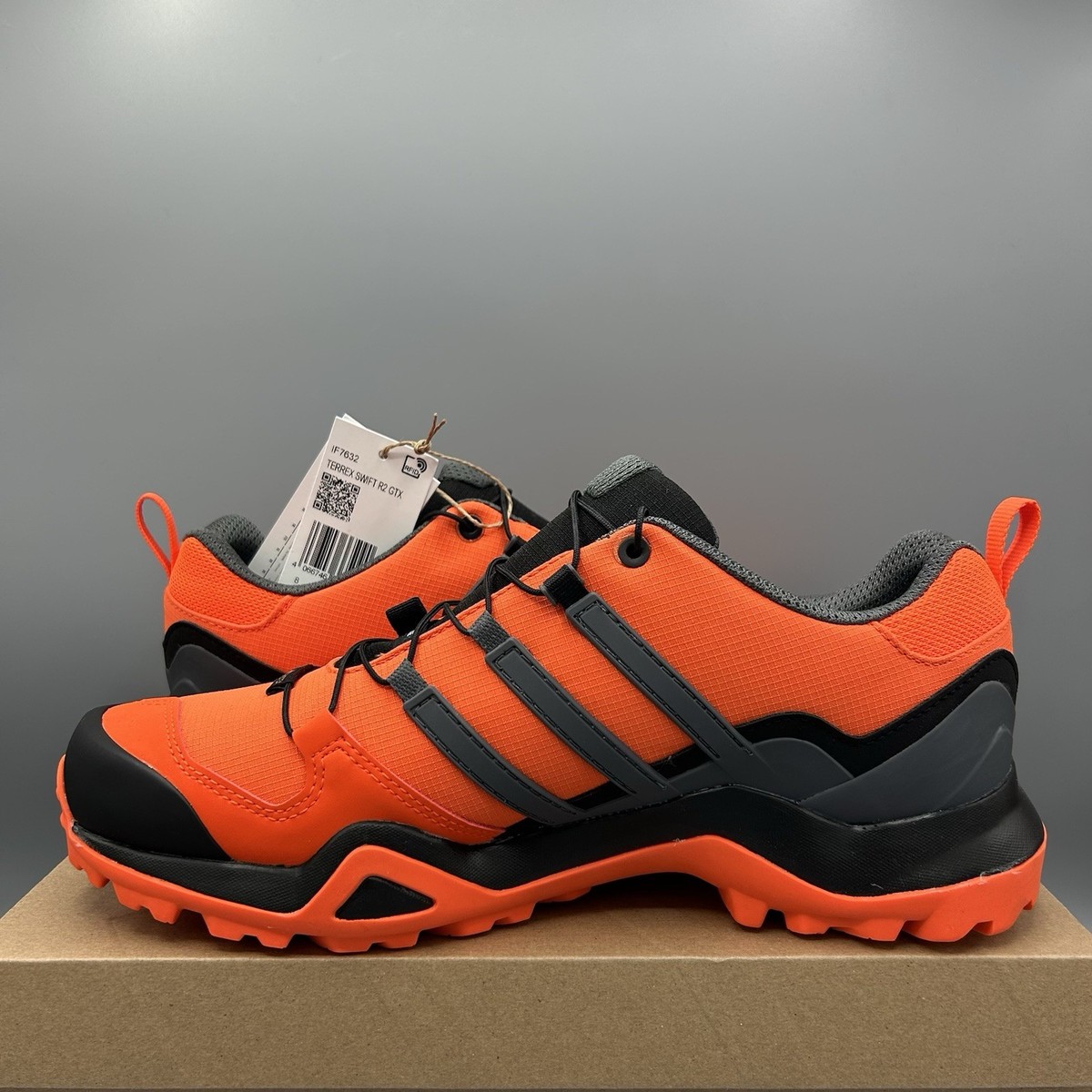 Adidas Terrex Swift R2 GTX Black Orange Goretex Trail Hiking Shoes