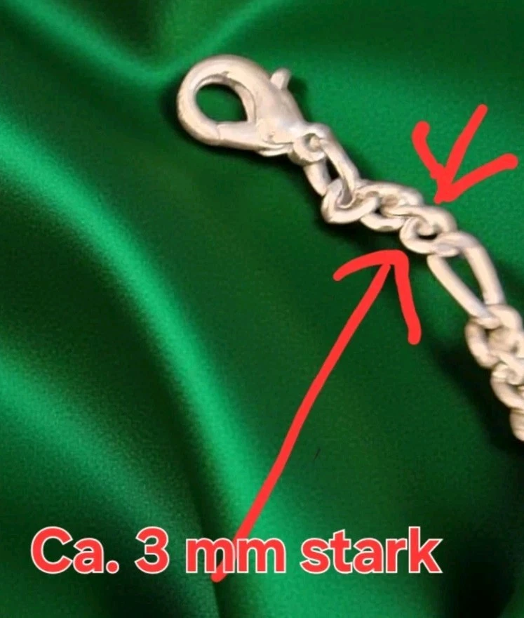 silberne Halskette aus Stahl mit Karabinerverschluss ca.3mm stark / 61cm lang - Bild 2 von 4