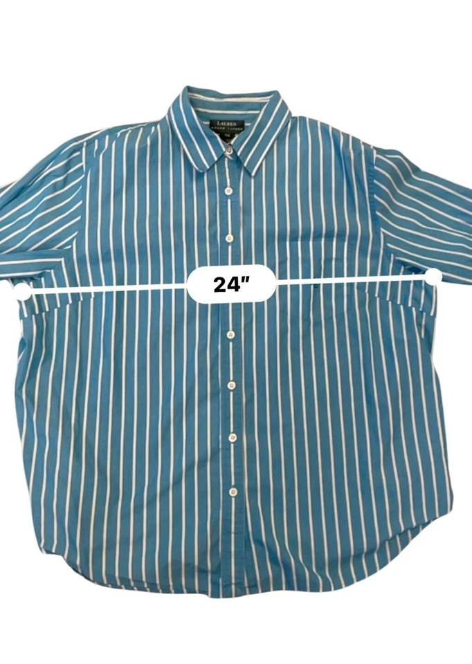 Camisa Oxford Ralph Lauren Vintage Años 90 Y2K Rayas Botón Abajo 2X Preppy Foto 2 de 4