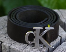 VINTAGE Genuine Leather BELT by Calvin Klein 41"L