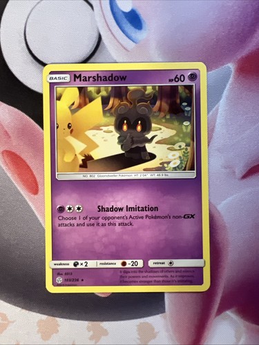 POKEMON TCG Marshadow 103/236 S&M: Cosmic Eclipse Non Holo Rare NM Pikachu