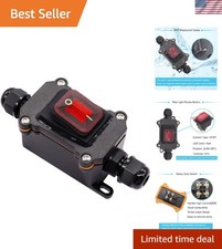 Waterproof Inline Toggle Switch with Red Indicator Light - 20A Power Control