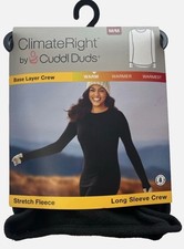New ClimateRight Cuddl Duds Women's Large Long Sleeve Fleece Crew Base Layer Top