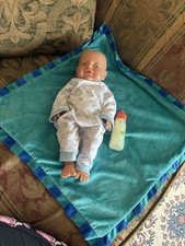 Peterkin BABY BOY Anatomically Correct DOLL BabySuit Clothes BOTTLE Blanket LOT