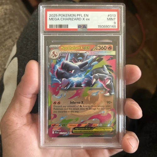 Pokémon Mega Charizard X ex-Holo Me02 Phantasmal Flames 013/094 EX 2025 PSA 9