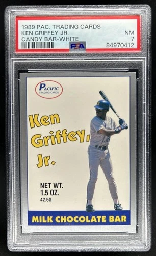 1989 Pacific Trading Card Ken Griffey Jr Candy Bar White Rookie RC PSA 7