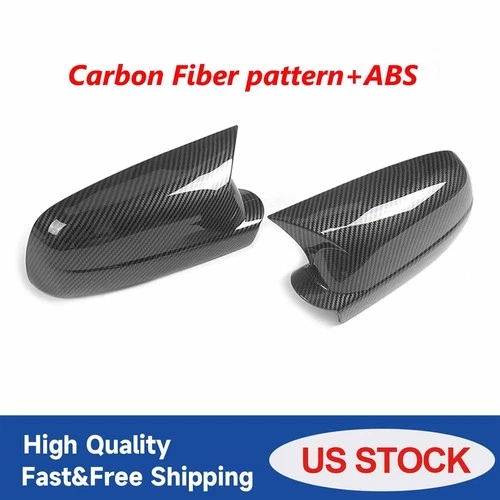 2# Mirror Cover Caps Carbon Fiber OX Horn For VW Jetta Golf Mk4 Passat 1999-2004