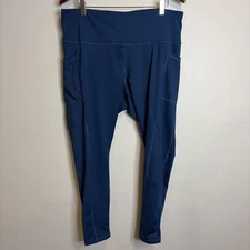 Adrienne Vittadini Sport Leggings Sz 1X Women’s Blue Teal Pockets Athletic Gorp