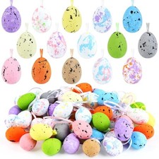 PCS Easter Hanging Foam Eggs Mini Foam Easter Eggs Colorful Egg Hanging 60