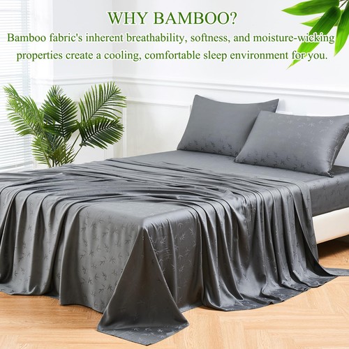Jacquard Viscose Derived from Bamboo Sheets King Size - 600 Thread Count Luxu... - Picture 4 of 9