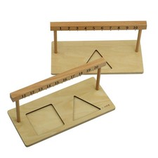 2 Pieces Wooden Math Bead Rack Sturdy Learning Tool Sturdy for Preschoolers