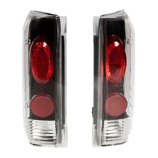 Tail Light Pair Clear Lens Black Housing Ford Bronco F150 F250 F350 1990-1997