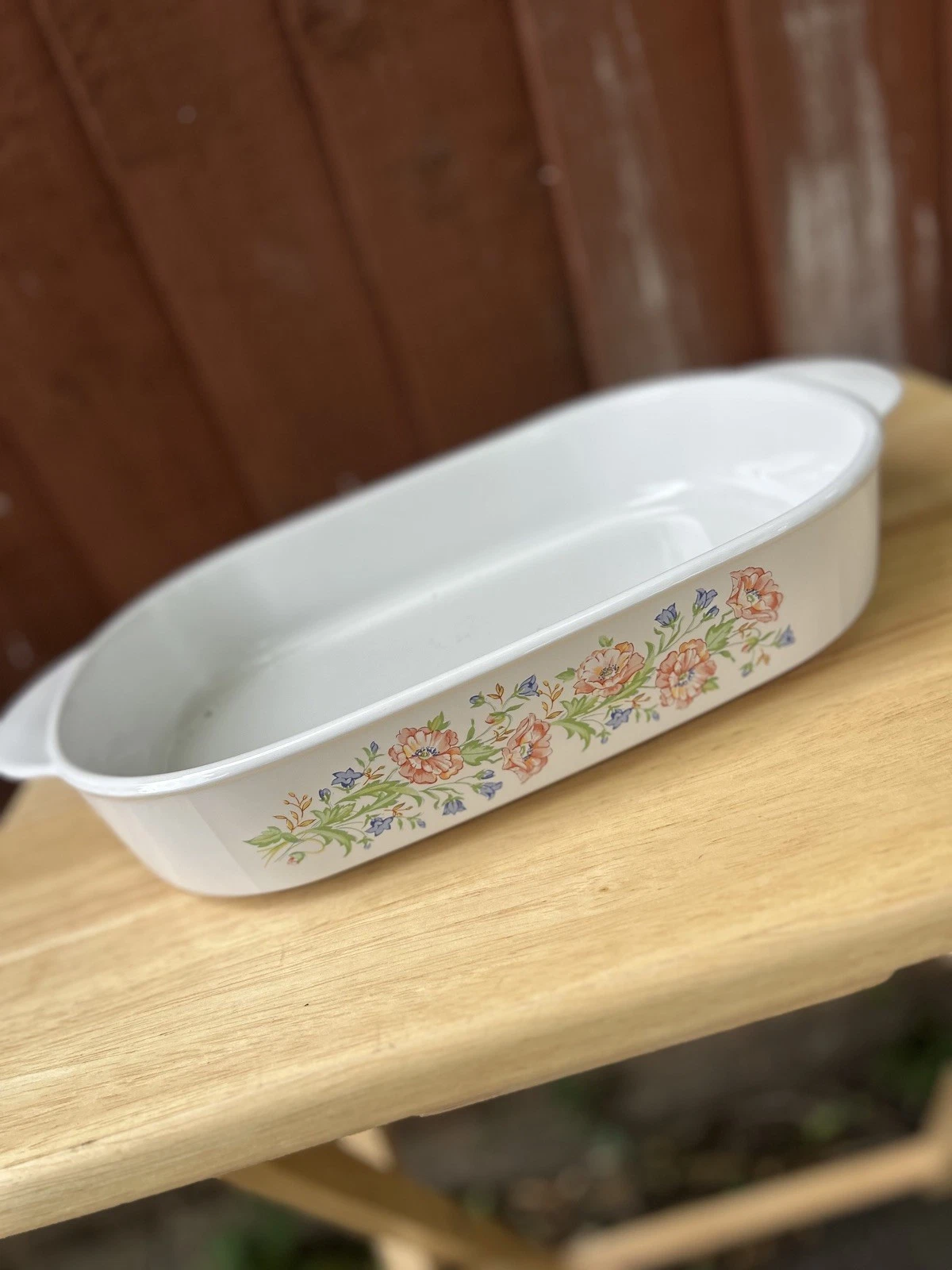 Rare Vintage 1984-85 Corning Ware Meadow Poppy Roasting Dish