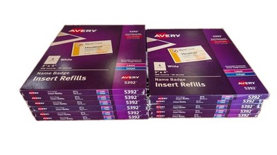 Avery 5392 Name Badge Inserts, 3  x 4 , White, 300 Printable -Lot Of 11 Boxes 