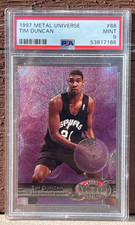 1997-98 Metal Universe #66 Tim Duncan Rookie Card PSA 9 - San Antonio Spurs. rookie card picture