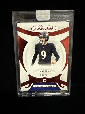 2020 Panini Flawless Ruby Jersey # Match Ravens Justin Tucker 9/20 Fm #60 Rare