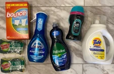 Household Essentials Cleaning Laundry Bundle Dawn, Tide (7 Items; A $38 Value)