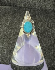 Kingman Turquoise Ring Sterling Silver 925 - Adjustable Size 7-9