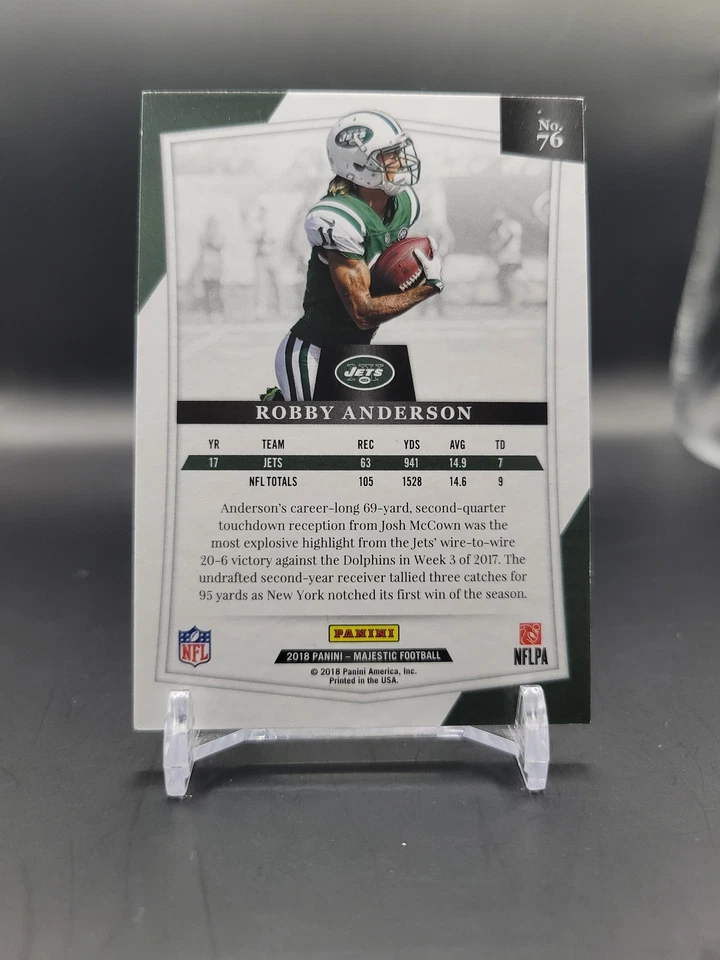 2018 Panini Majestic #76 Robby Anderson Gold #/50 - Image 2 of 2