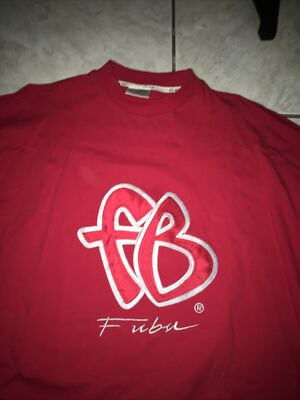 FUBU Mens Long Sleeve T Shirt Sz XL Red Big Hit On Front Used | eBay