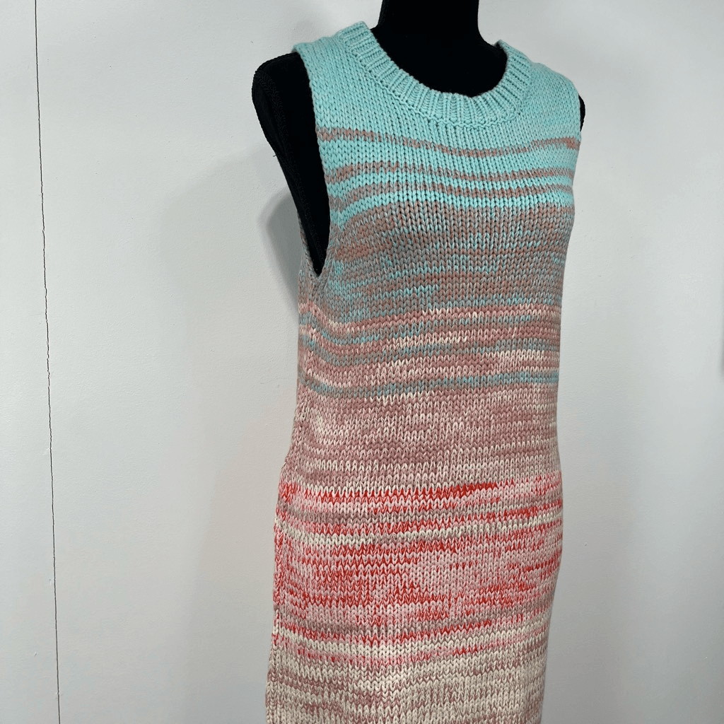 rainbow ribbed dress Cut Out Ribbed Dress