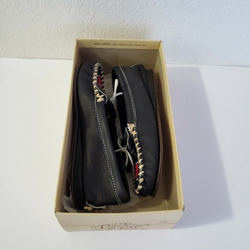 Vintage Lazaros Santa Fe Black Leather Moccasin Sun Circle Beadwork NOS 4 - Bild 8 von 11