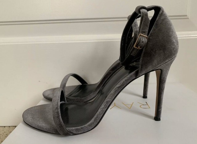 charcoal strappy heels