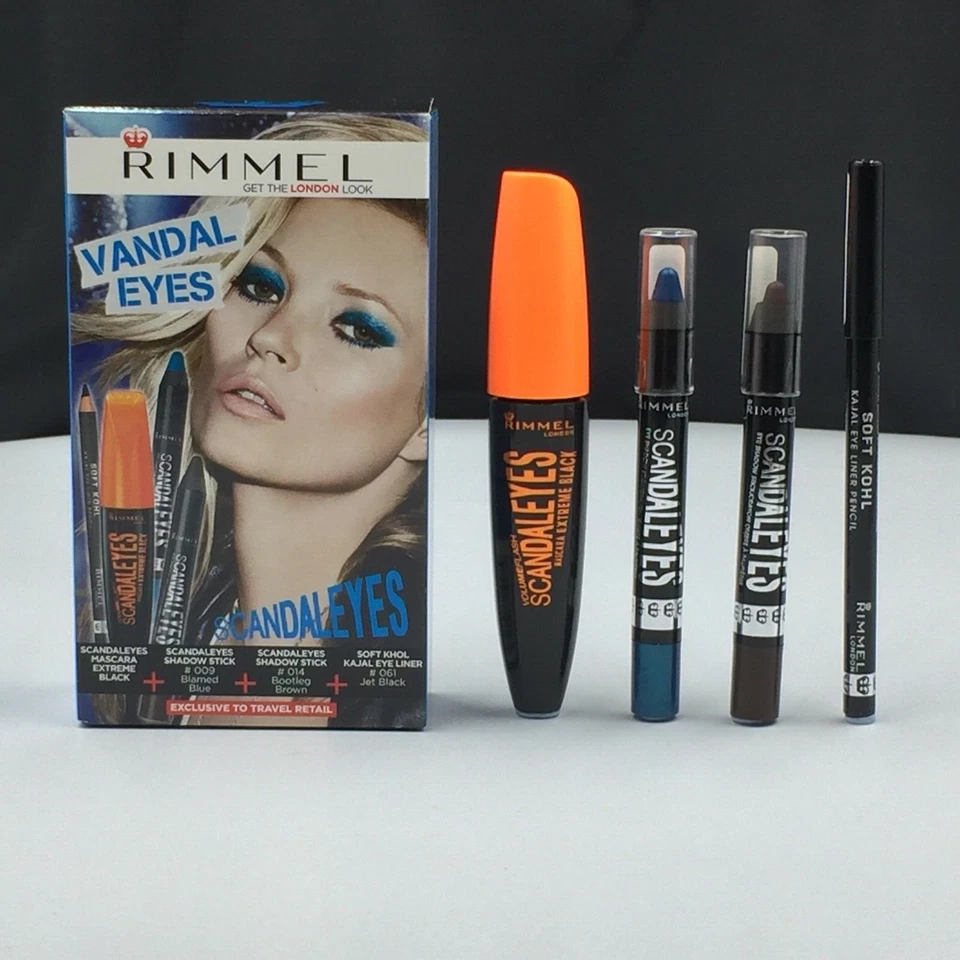 New Rimmel London Vandal Eyes Scandal Eyes Gift Set ( 4 x Full Size Products )