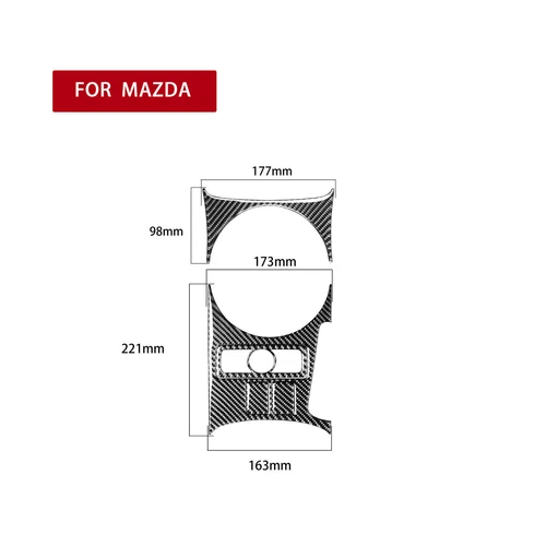 Cubierta de panel de cambio de marchas interior de fibra de carbono 5 piezas para Mazda RX-8 2004-2008 - Imagen 2 de 14